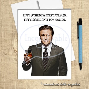 Tarjeta divertida de 30 Rock Jack Donaghy para su 50.° cumpleaños, tarjeta divertida de 50.° cumpleaños para él, tarjeta de cumpleaños para ella, tarjeta de 40.° cumpleaños para ella