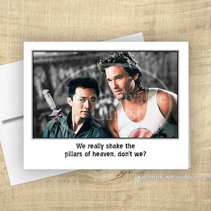 Big Trouble "Pillars of Heaven" - wenskaart verjaardagskaart, filmcitaat jaren 80, retro * Tijdelijk: GRATIS ansichtkaart bij in aanmerking komende aankoop