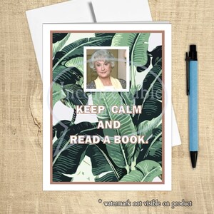 Grappige "Keep Calm and Read" Golden Card, Bea Arthur, Get Well Card *Tijd beperkt: GRATIS ansichtkaart bij in aanmerking komende aankoop