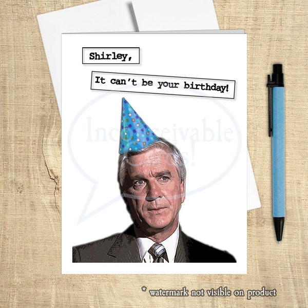 Funny 'Don't Call me Shirley" Birthday Card, 1980s Pop Culture, Happy Birthday 80s Movies, Handmade Birthday Cards