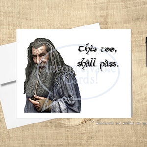 Wizard Card "This Too Shall Pass" - Card to Brighten Spirits, Get Well Card, Hang in There Card