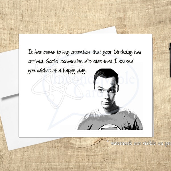 Big Bang Theory Happy Birthday Card