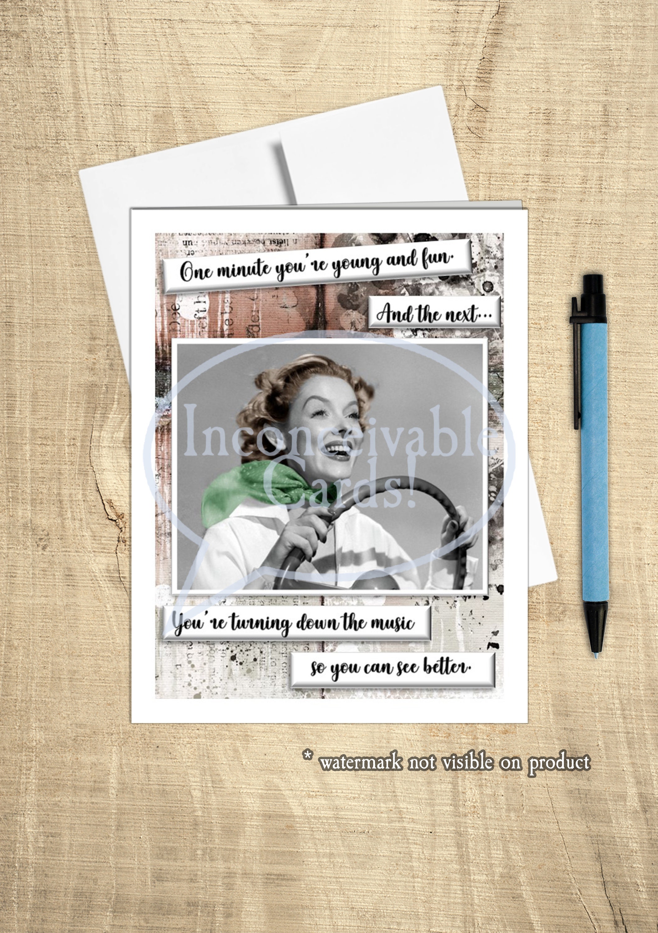 Funny Retro Vintage Any Occasion Card - Etsy