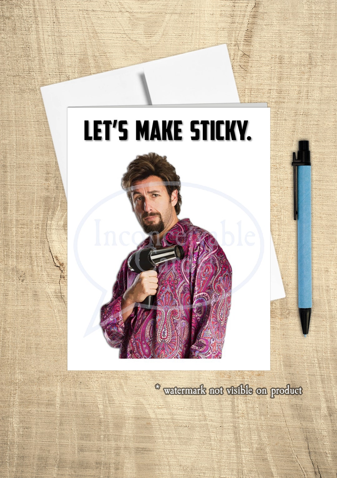 Funny Zohan - Make Sticky With You, Card for Her, Anniversary Card ...
