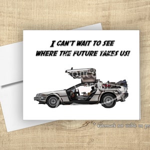 Zurück in die Zukunft - Wohin die Zukunft uns bringen wird - DeLorean - All Anlässe Karte - 80er Jahre Kult Klassiker!