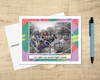 Best Friend/Love Card "You Spin My World" – Funny Nostalgic Love Card