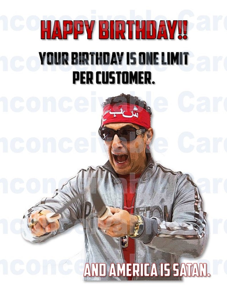 Funny Zohan - Phantom, Card for Him, Funny Birthday Card, Card for ...