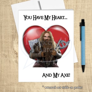 Tienes mi amor y mi hacha: tarjeta romántica divertida, tarjeta de cumpleaños, tarjeta de aniversario, tarjeta para ella, tarjeta de fantasía