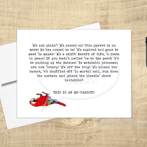 Carte Perroquet mort - Carte de vœux - Toute occasion : anniversaire, penser à vous, remonter le moral