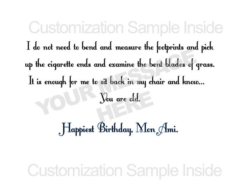 Detective Birthday - Poirot - Handmade Birthday Cards As Inscribed