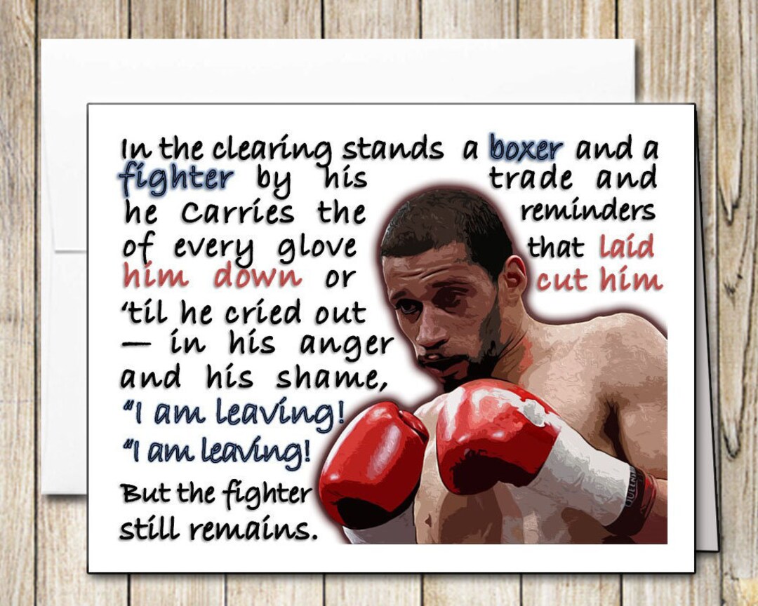 The Boxer Lyrics Greeting Card Hang in There Thinking of Etsy