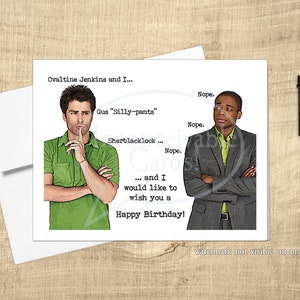 Psych Geburtstagskarte - Shown und Gus, Lustige TV-Serie, TV-Detektiv, Karte für Mystery-Liebhaber