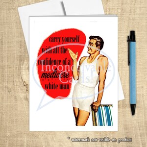 Middelmatige blanke man. Grappige retro vintage verjaardagskaart