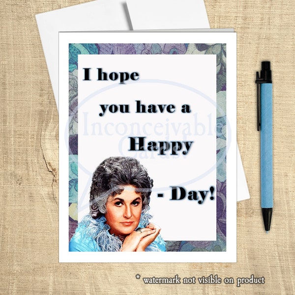 Funny "Happy Bea Day" Bea Arthur Fans, Humorous Birthday Card, Beatrice Arthur