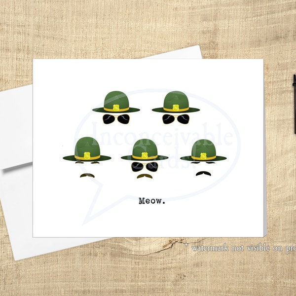 Tarjeta de cumpleaños divertida de los Troopers "¡Miau!", para él, regalo para él, para cualquier ocasión, pensando en ti.