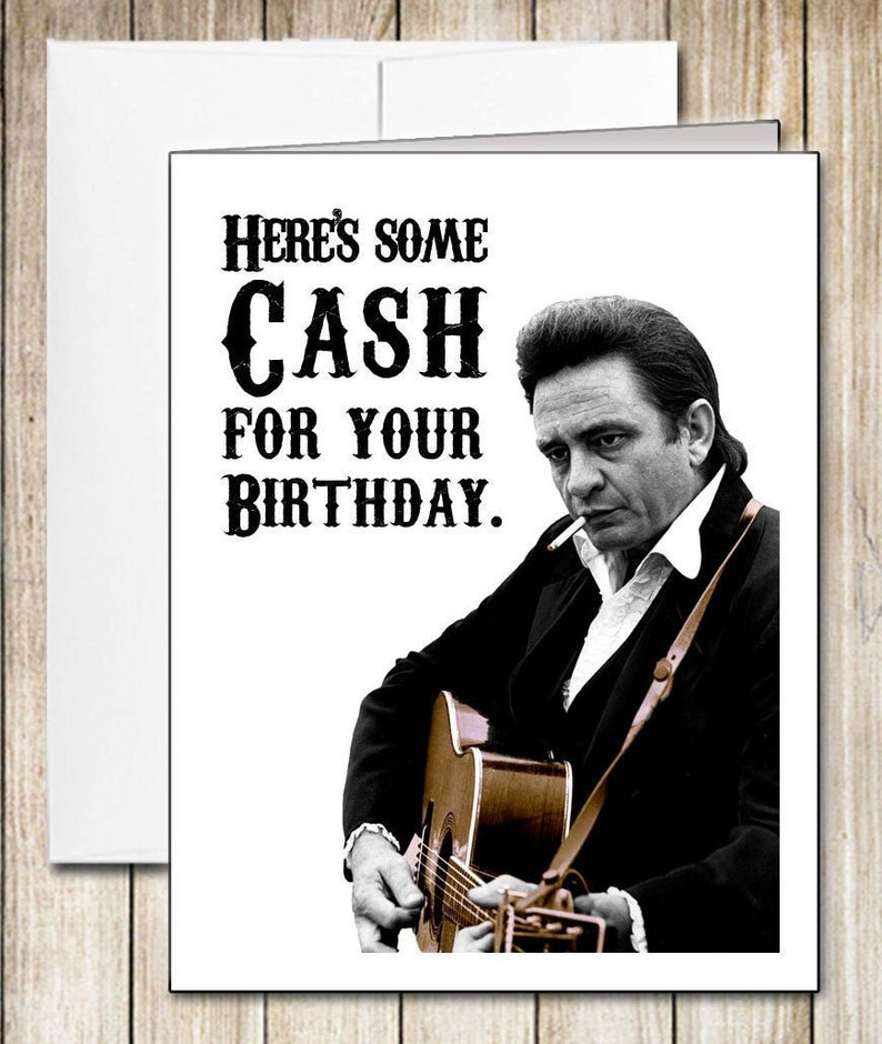 Johnny Cash Birthday Card - Etsy