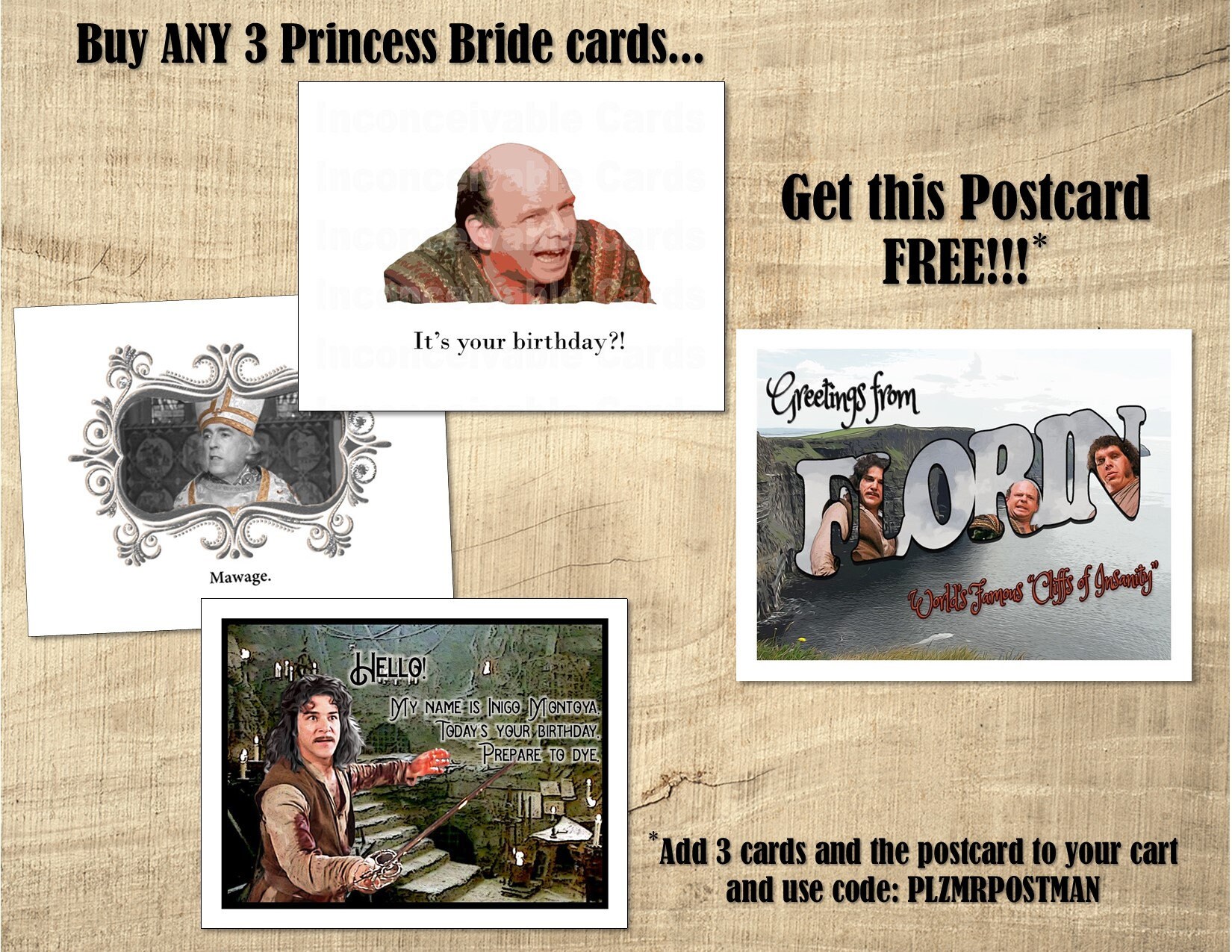 princess bride card sleeves 100 Legion Supplies Princess Bride Inconceivable Deck Protector Sleeves :  Amazon.ca: Toys & Games main image 0