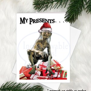 Grappige "Mijn cadeaus" - kerstkaart*Beperkte tijd: GRATIS ansichtkaart bij in aanmerking komende aankoop