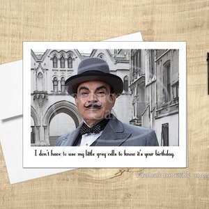 Anniversaire détective - Poirot - Cartes d'anniversaire faites main