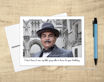 Detektiv Geburtstag - Poirot - Handgemachte Geburtstagskarten