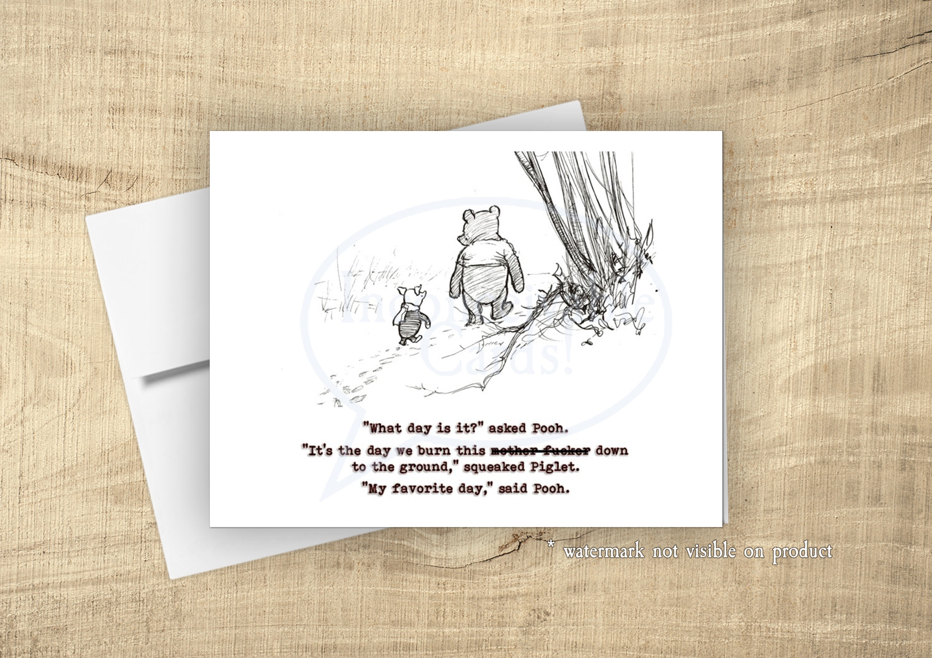 Buy Funny Pooh & Piglet Friendship Card – Dark Humor, Sarcastic