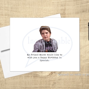 Mouth Translates! 80s Movie Quote, 1980s Retro, 80s Kids, Handmade Birthday Cards