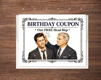 Carte d'anniversaire humoristique « Enquête criminelle de la Marine » : une gifle gratuite ! | Coupon d'anniversaire humoristique | Humour inspiré des séries policières