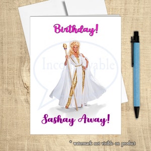 RuPaul - grappige verjaardag Sashay Away Card, Dirty Humor Card, LGBTQ-kaart, drag queen-kaart