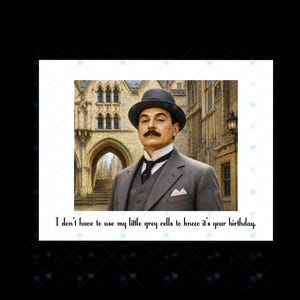 Detective Birthday - Poirot - Handmade Birthday Cards image 2