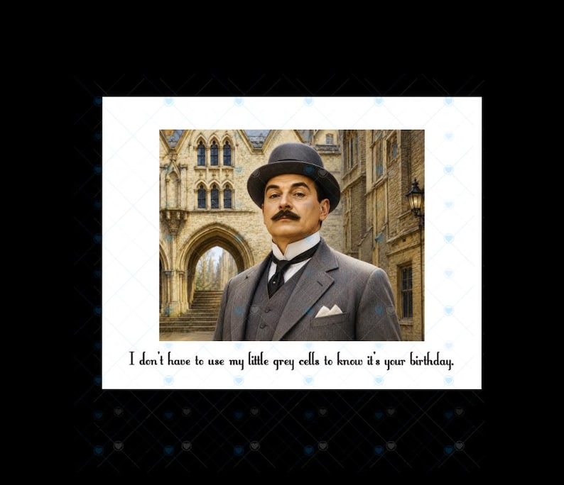 Detective Birthday - Poirot - Handmade Birthday Cards image 2