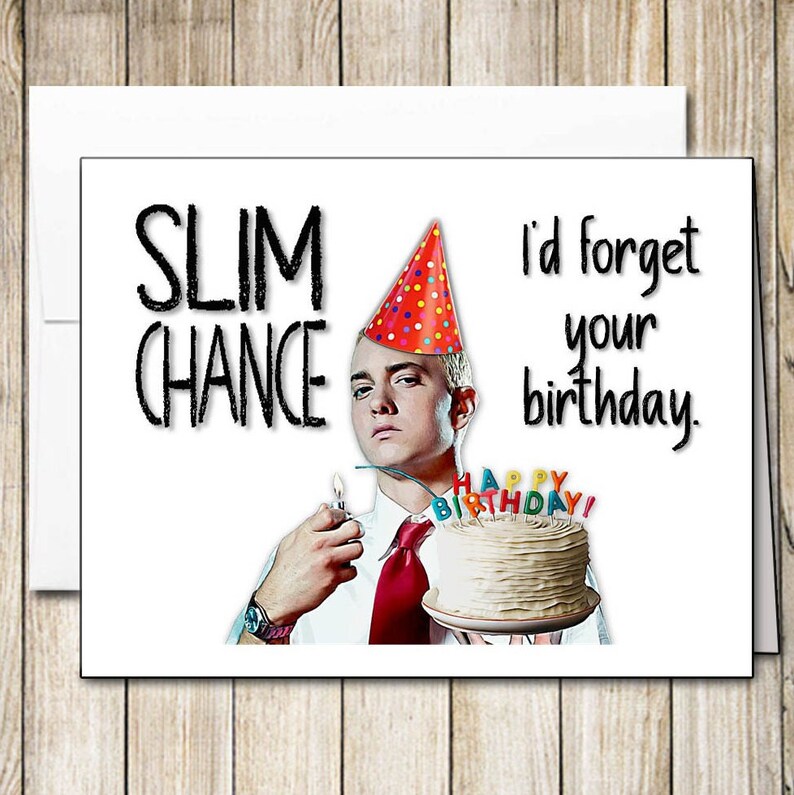 Tarjeta de cumpleaños divertida de Eminem tarjeta de de eminem Tarjeta de cumpleaños divertida de Eminem tarjeta de