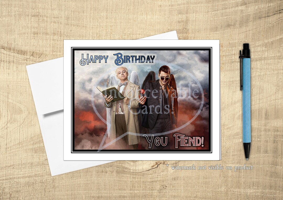 Angel and Devil Happy Birthday You Fiend Greeting Card- Funny ...
