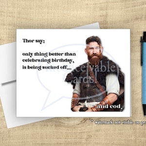 Carte drôle de Thorfinn « Sucked Off » fantômes pour anniversaires, carte romantique