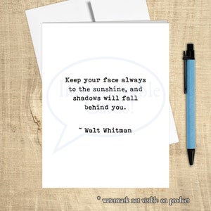 Inspirationskarte - Walt Withman Zitat