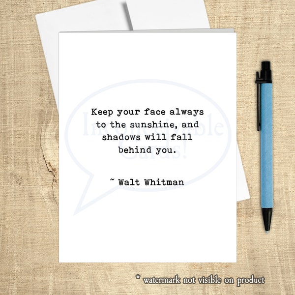 Inspirational Card - Walt Whitman Quote