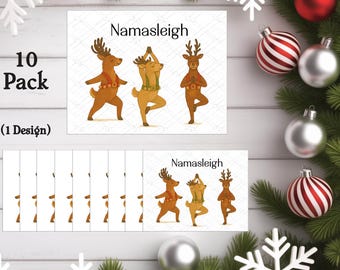Namasleigh – Yoga Reindeer Holiday Card (10 Pack)