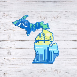 Retro Michigan Waterproof Sticker