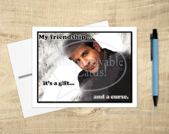 Friendship is a Gift and a Curse, Funny Friend Card, Friendship Card, Mystery Lover Card, Thinking of You Card, Any Occasion Card