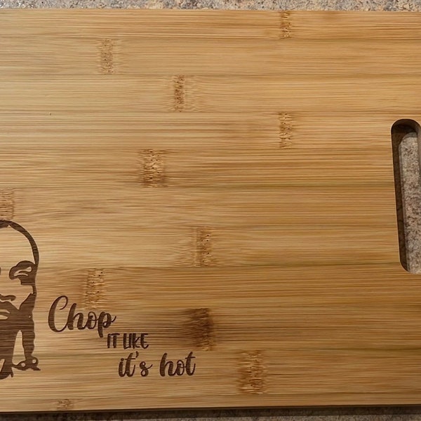 Snoop inspired, “Chop it like it’s hot” custom cutting board.  Doggy dogg, kitchenware, cutting board, serving tray