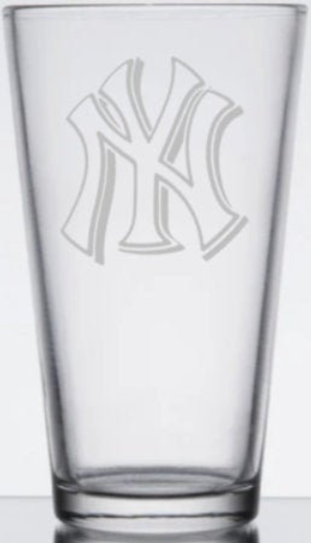 New York Yankees Inspired Hand Etched Pint Glass, Beer Mug, Baseball ...