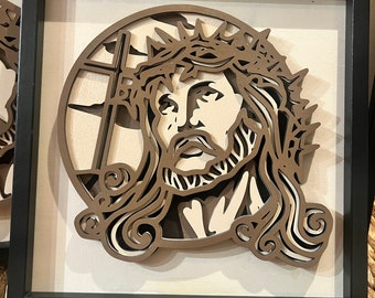 Jesus layered laser cut wall plaque