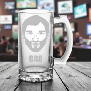 Alex Ovechkin inspired etched pint glass, Washington Capitals, Ice Hockey, Caps, pint glass, gift image 2