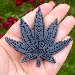 Black Marijuana Leaf Magnet