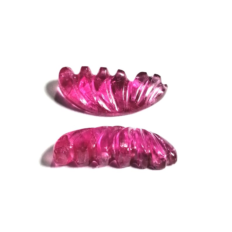 Tourmaline Natural Red Pink Tourmaline Hand Carved Butterfly Wings Gemstone Size 12X5.5mm 1 Pair 2.8 Carat AAAA Genuine and natural Stone.