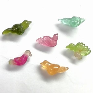 Natural Watermelon Tourmaline Carved Gemstone, Bio Tourmaline Carving Bird Stone, Multi Tourmaline Jewelry, Gems For Pendant, Making Jewelry