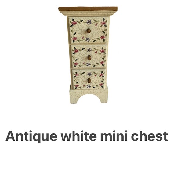 Antique white mini chest