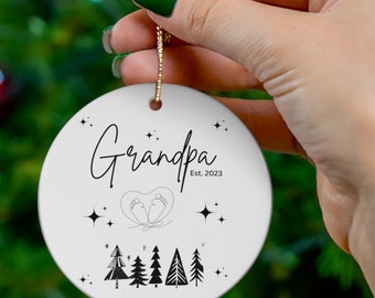 Grandparents Christmas Ornament, Personalized First Christmas As Grandparents Keepsake, Christmas Announcement Ornament, Grandpa Ornament