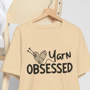 Yarn Obsessed Funny Shirt, Knitting Shirt, Funny Knitting T-Shirt, Gift for Knitters, Knitting Lover Tee, Cute Knitting Design