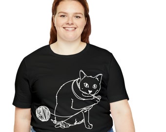 Cat Knitting Shirt, I Love Cats and Knitting Shirt, Cat Shirt, Kniting Shirt, Knitting Gifts for Knitters