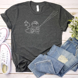 Chemise de pompier de chat, chemise d'amour de chats et de pompiers, t-shirts graphiques d'hommes, chemises drôles de chat de femmes, chemise de pompier
